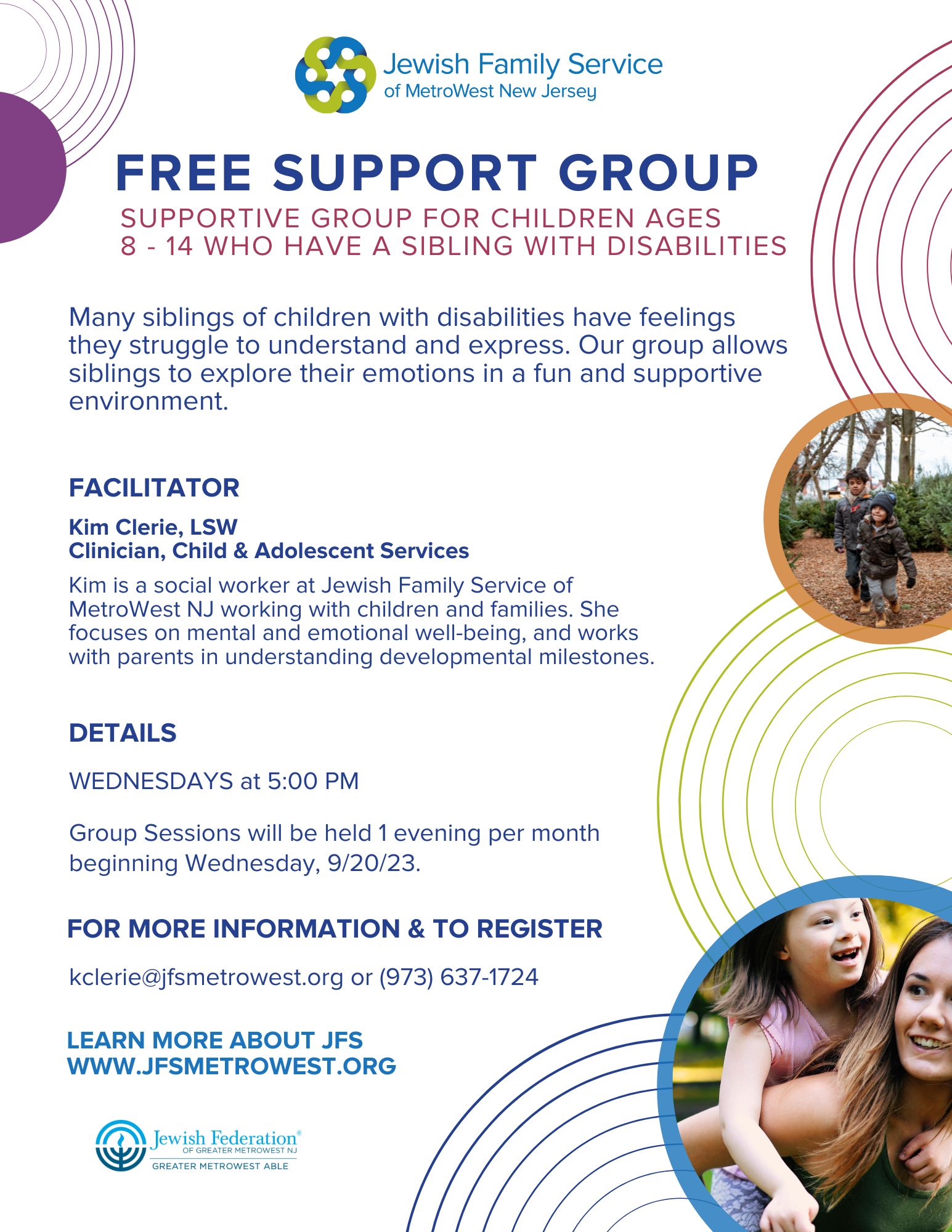 JFS Support Group - Siblings of Children with Disabilities 2023